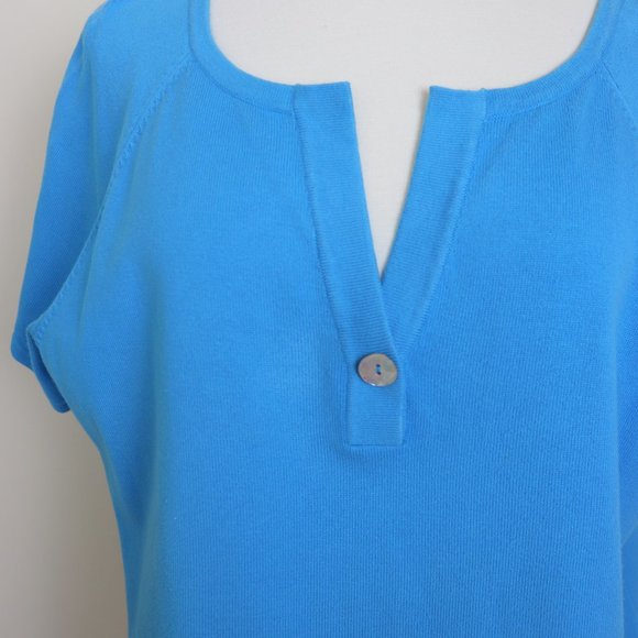 Talbots Turquoise Short Sleeve Sweater in 1X Petite - Picture 8 of 9